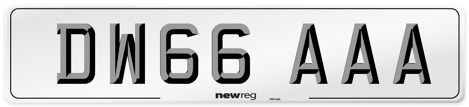 DW66 AAA Number Plate from New Reg